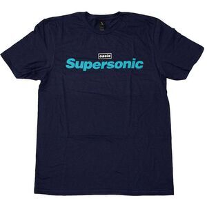 Oasis Unisex Adult Supersonic Title Colour T-Shirt / Navy Blue
